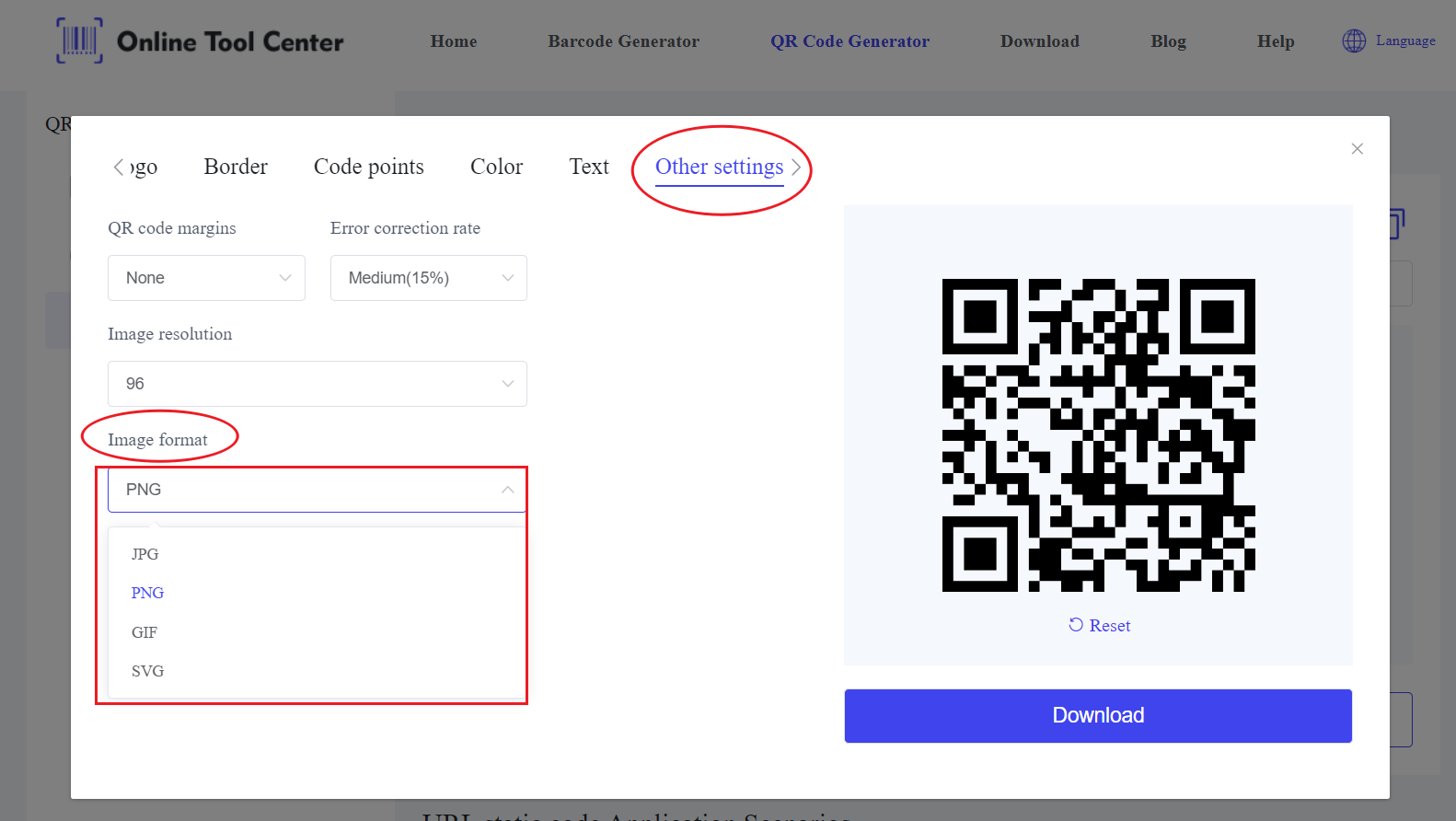 Ang isang QR code generator ay suporta sa iba't ibang formats.png