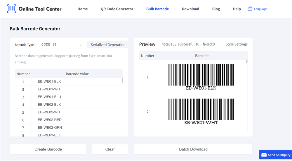 bulk barcode generator