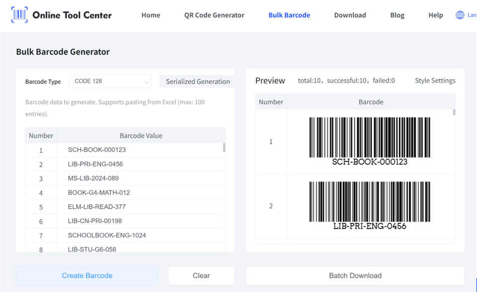 erate barcodes para sa library