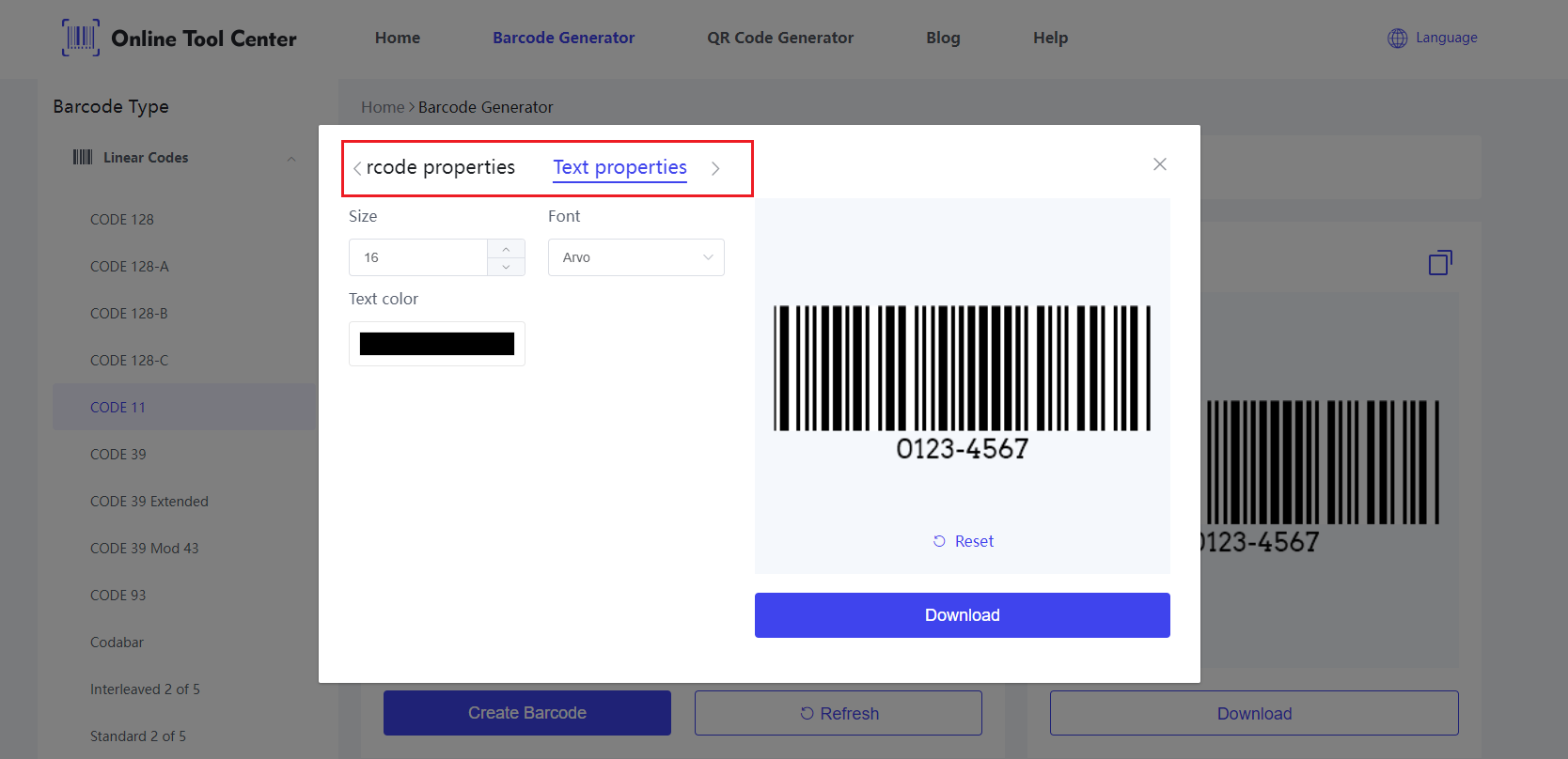 Customize Code 11 Barcode.png