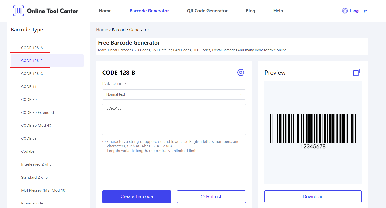 Code 128 B barcode generator.png