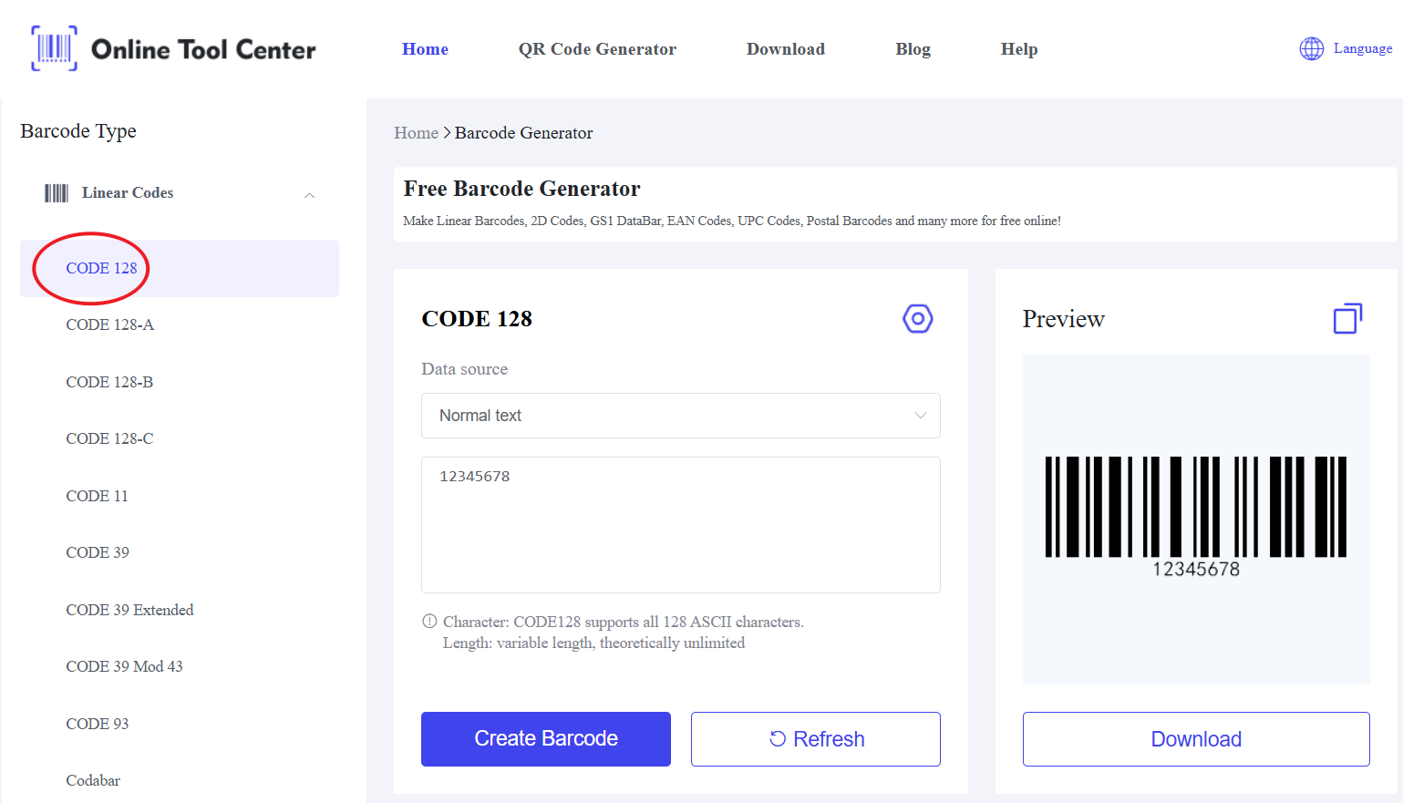 code 128 generator