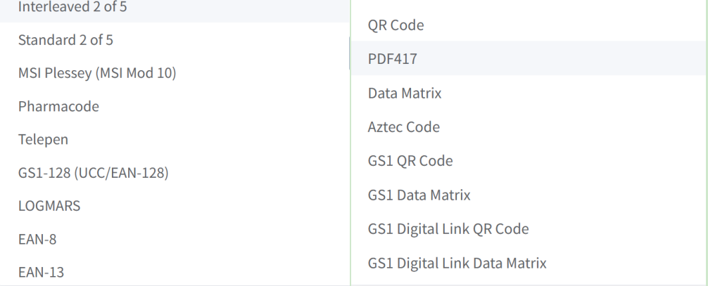 supported 1d 2d barcode formats suportado na 1d 2d barcode format
