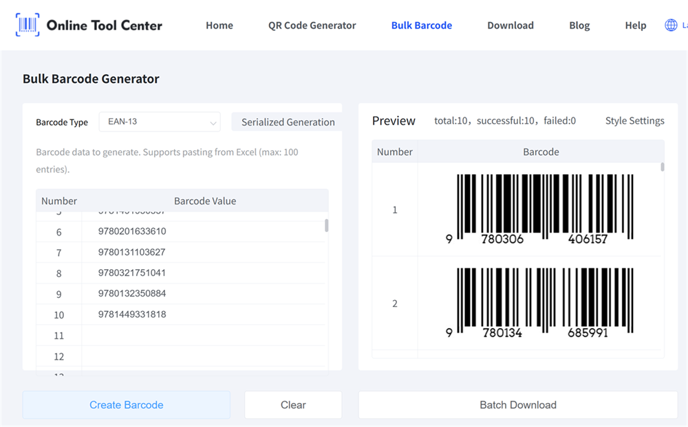 lumikha ng isbn barcodes sa bulk