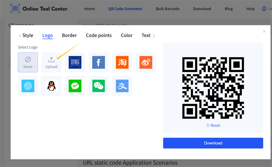 i-upload ang logo sa qr code generator