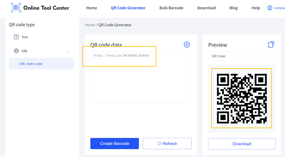 gumawa ng qr code para sa form ng rehistro