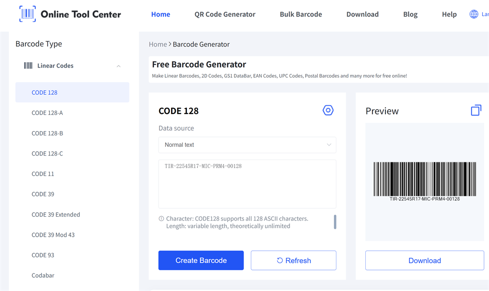 erate tire barcode
